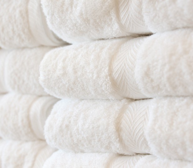 Close up of stacked towels